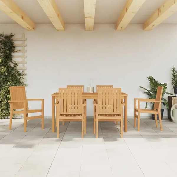 Ensemble à manger de jardin 7 pcs Bois de teck solide