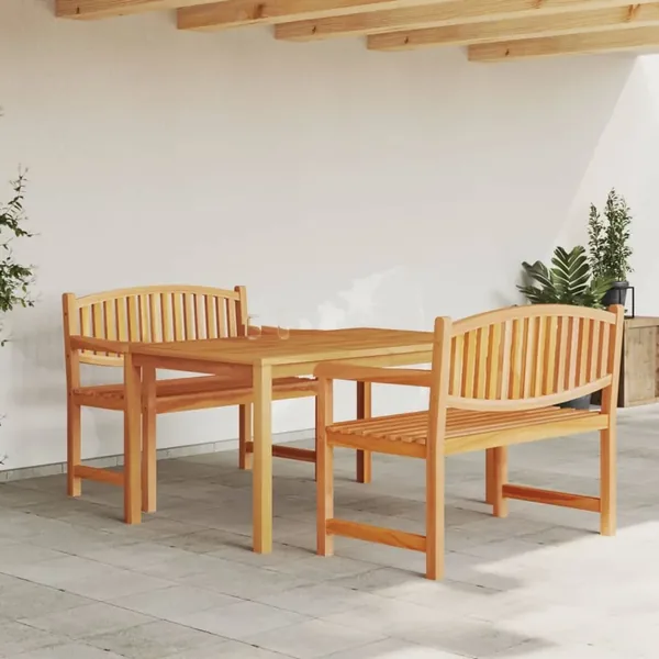 Ensemble à manger de jardin 3 pcs Bois de teck massif