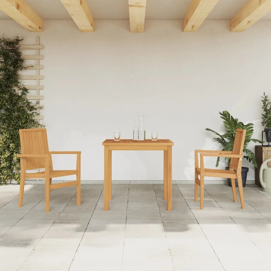 Ensemble à manger de jardin 3 pcs Bois de teck massif