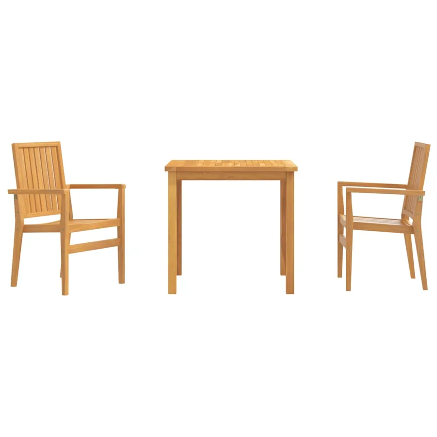 Ensemble à manger de jardin 3 pcs Bois de teck massif - 2