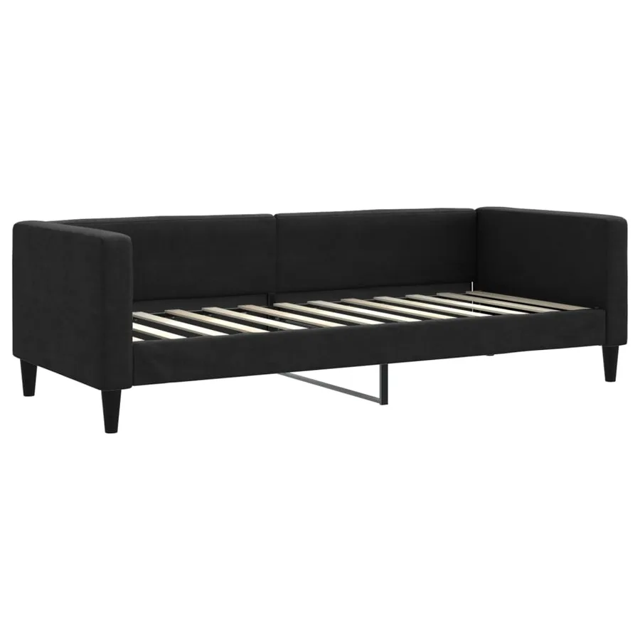 Lit de jour avec gigogne et tiroirs sans matelas noir 80x200 cm - 6