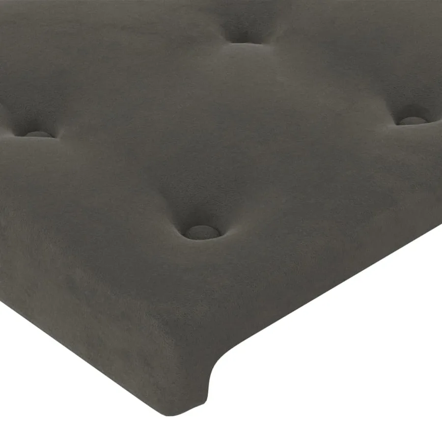 Cadre de lit sans matelas gris foncé 80x200 cm velours - 10