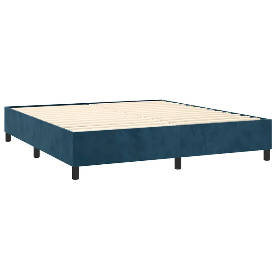 Sommier à lattes de lit matelas et LED Bleu foncé 160x200 cm - 5
