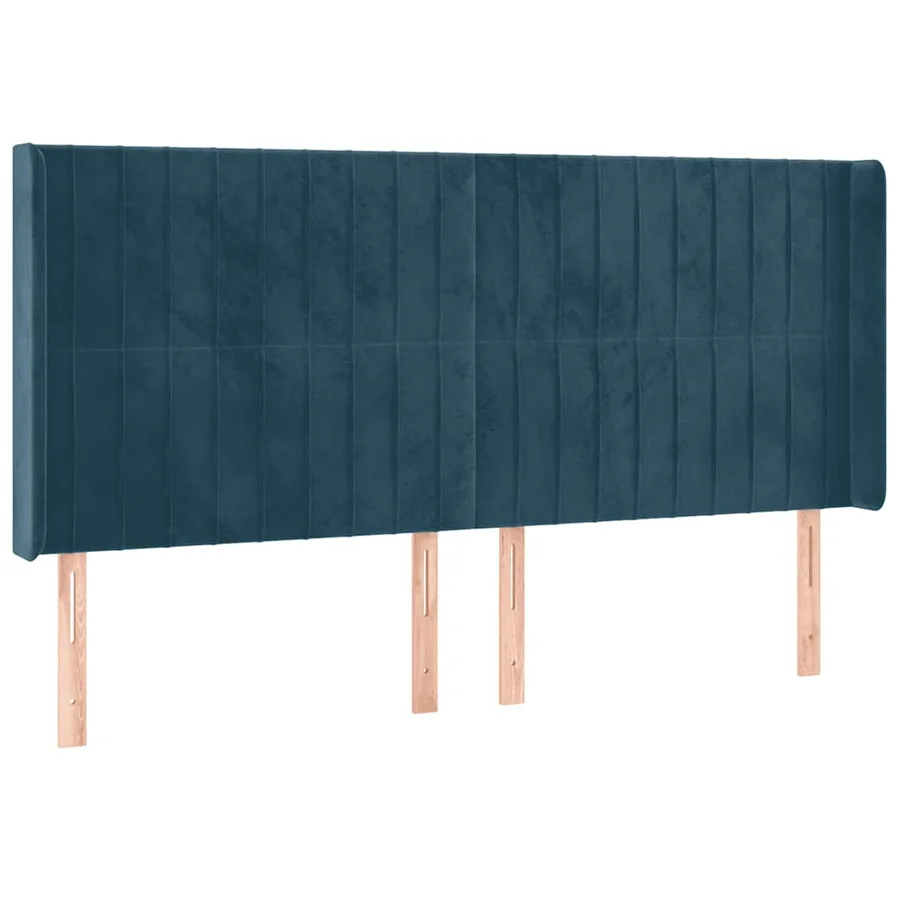 Sommier à lattes de lit matelas et LED Bleu foncé 160x200 cm - 7
