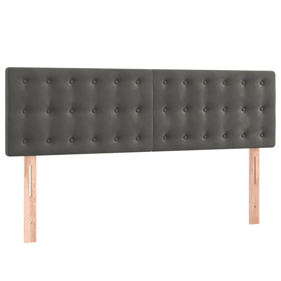 Sommier à lattes de lit et matelas Gris foncé 140x190cm Velours - 6