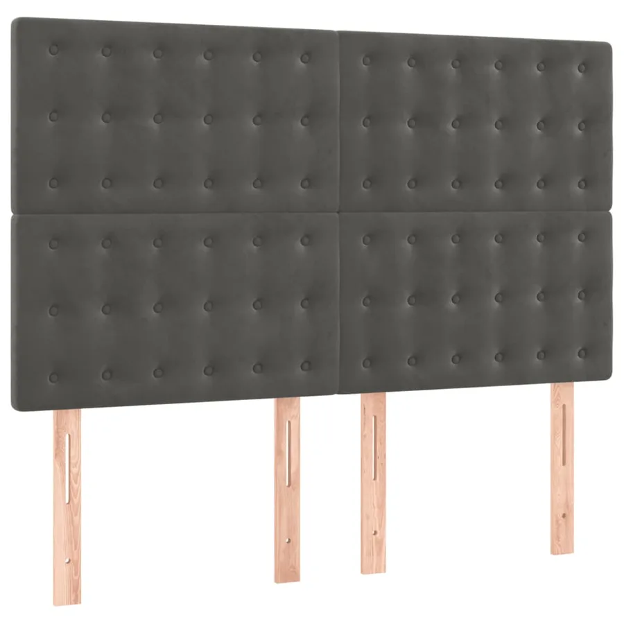 Tête de lit Gris foncé 144 x 5 x 118/128 cm Velours - 2
