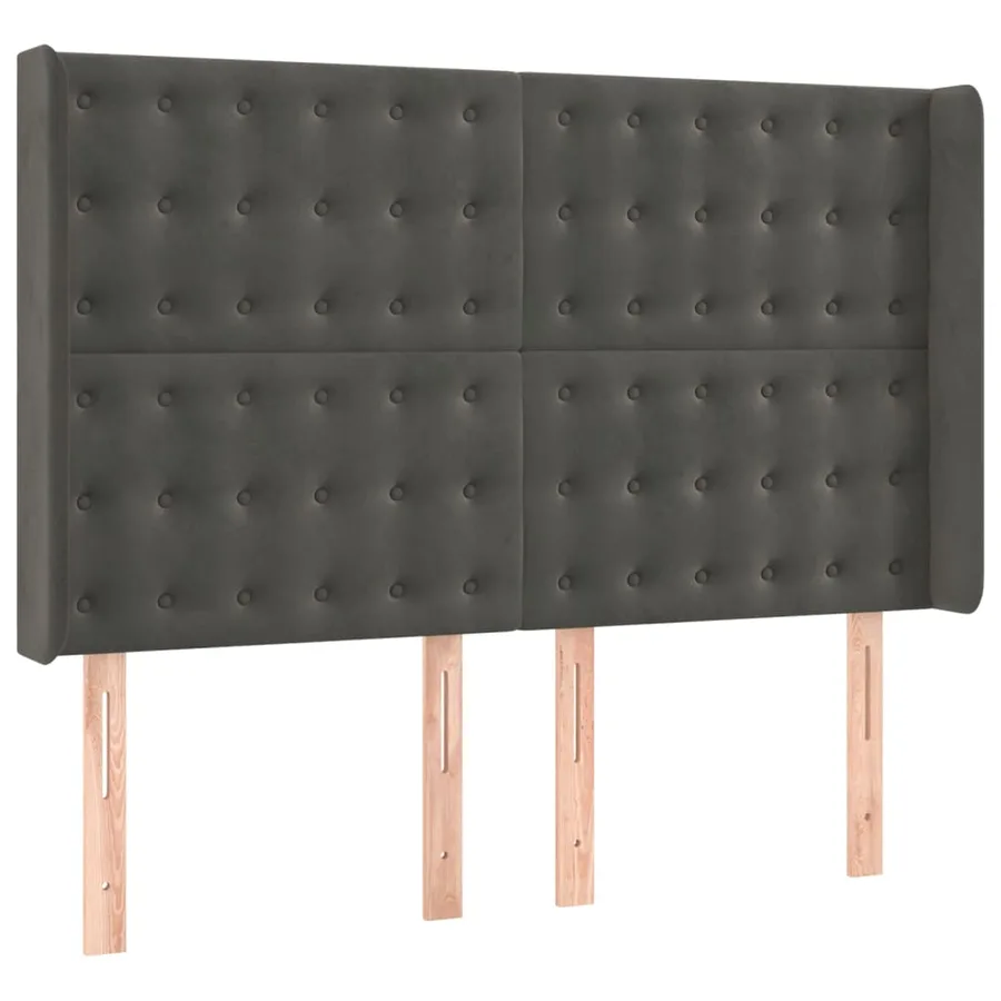 Sommier à lattes de lit matelas et LED Gris foncé 140x190 cm - 7