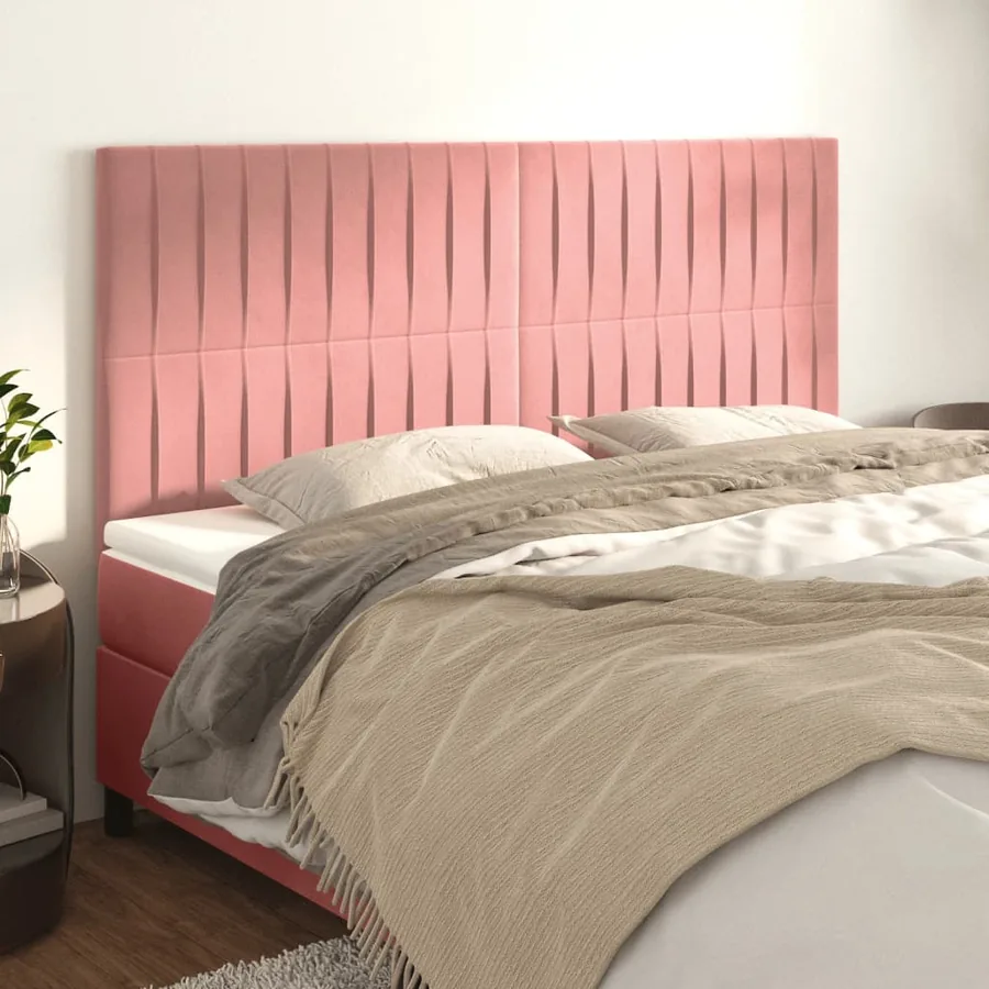Tête de lit Rose 180x5x118/128 cm Velours
