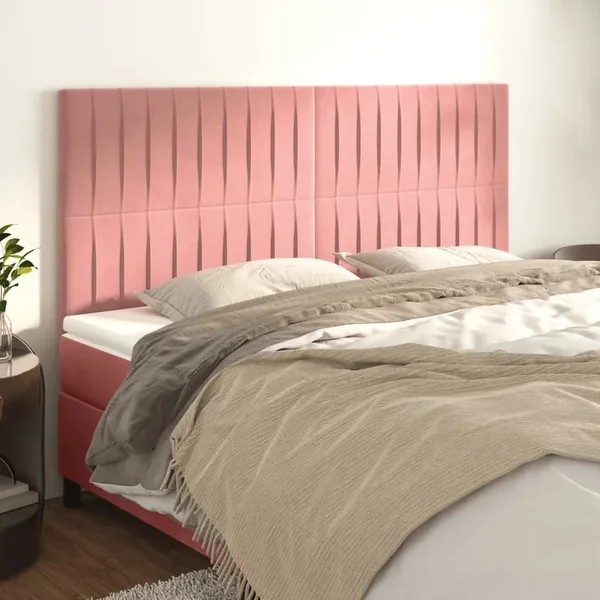 Tête de lit Rose 180x5x118/128 cm Velours