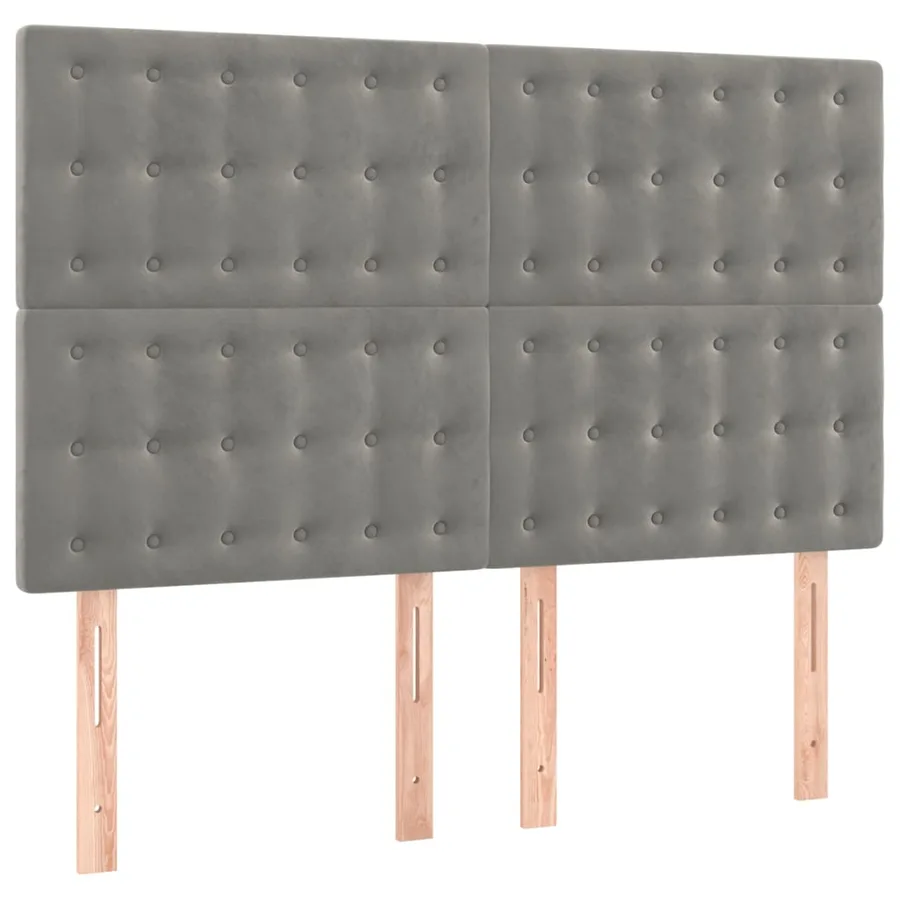 Sommier à lattes de lit et matelas Gris clair 140x190cm Velours - 6