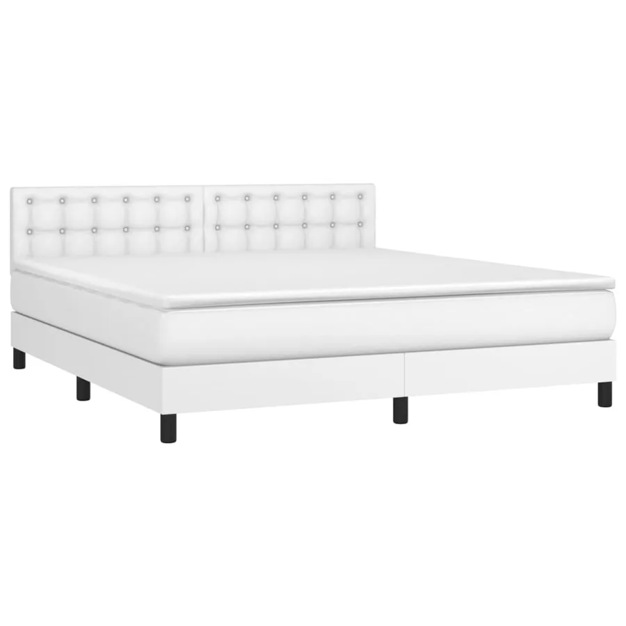 Sommier à lattes de lit avec matelas et LED Blanc 160x200 cm - 3