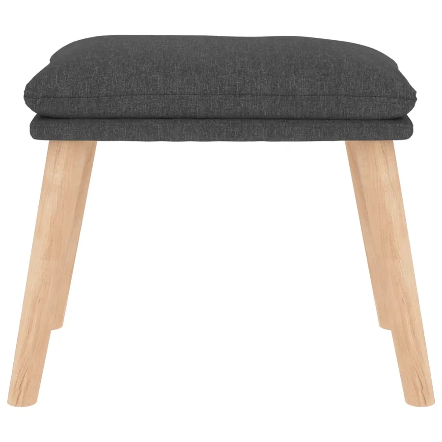 Chaise de relaxation avec tabouret Gris foncé Tissu - 11