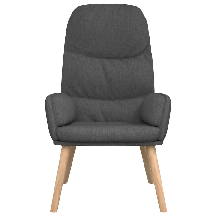 Chaise de relaxation avec tabouret Gris foncé Tissu - 7