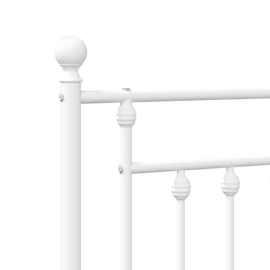 Cadre de lit métal sans matelas et tête de lit blanc 100x200 cm - 9