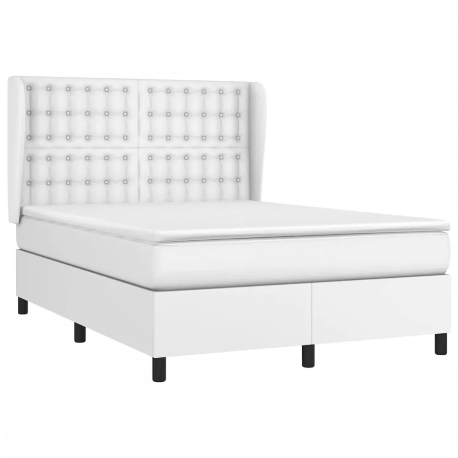 Sommier à lattes de lit avec matelas Blanc 140x190cm Similicuir - 3