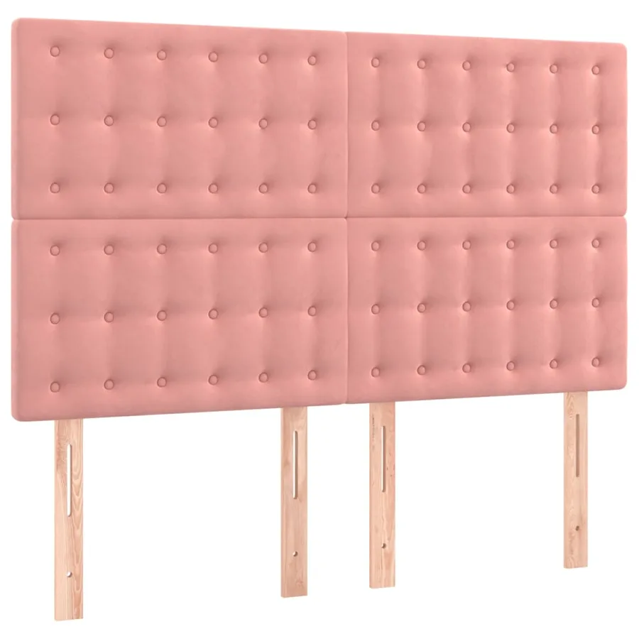 Sommier à lattes de lit matelas et LED Rose 140x190 cm Velours - 7