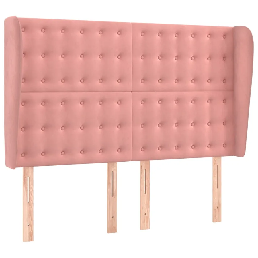 Sommier à lattes de lit matelas et LED Rose 140x200 cm Velours - 7