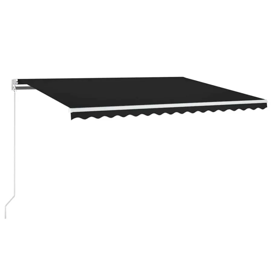 Auvent manuel rétractable avec LED 450x300 cm Anthracite - 2