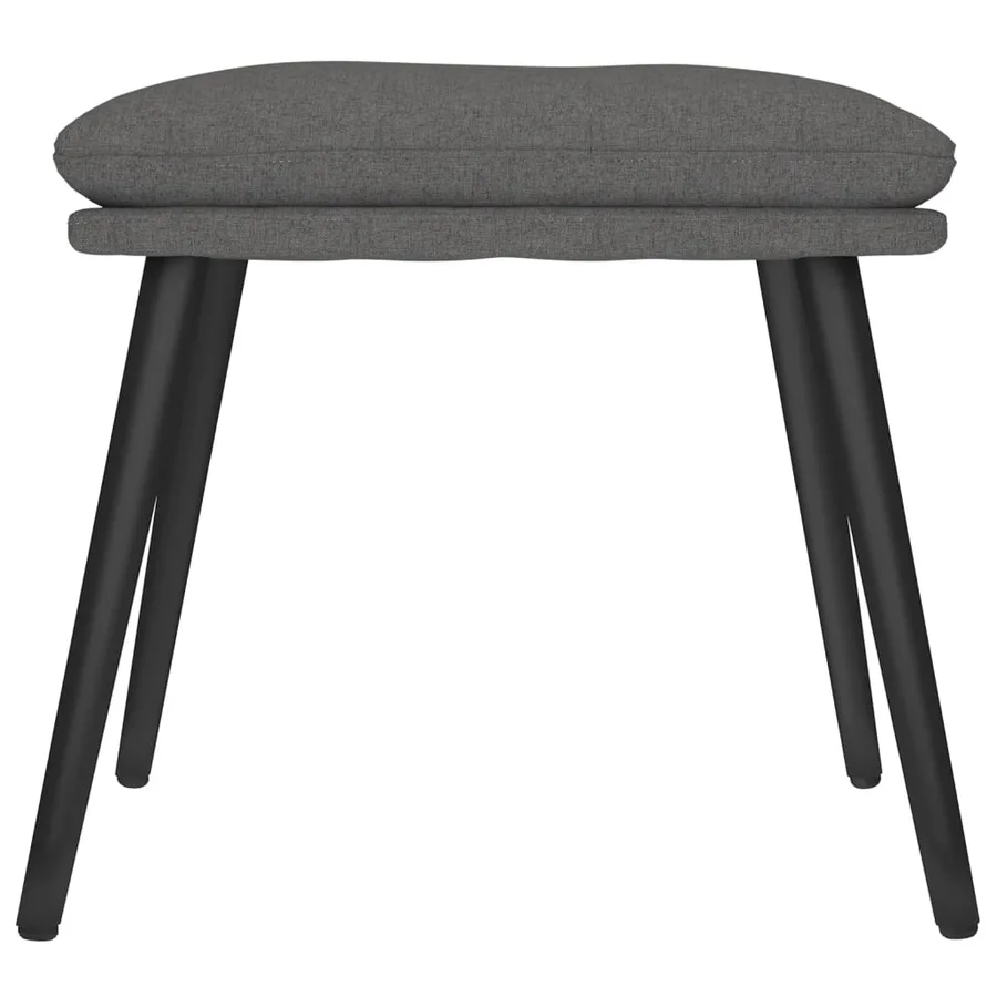 Chaise de relaxation avec tabouret Gris foncé Tissu - 9