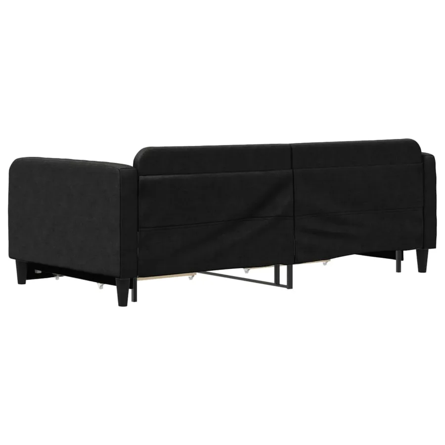 Lit de jour avec gigogne et tiroirs sans matelas noir 100x200cm - 5