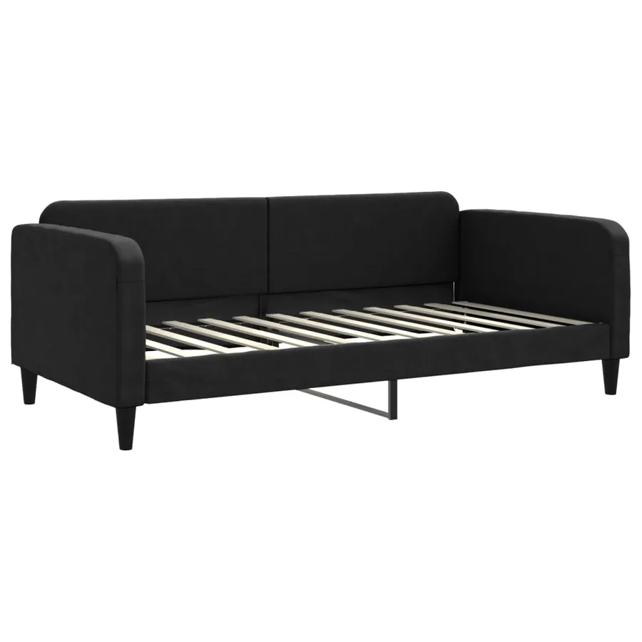 Lit de jour avec gigogne et tiroirs sans matelas noir 100x200cm - 6