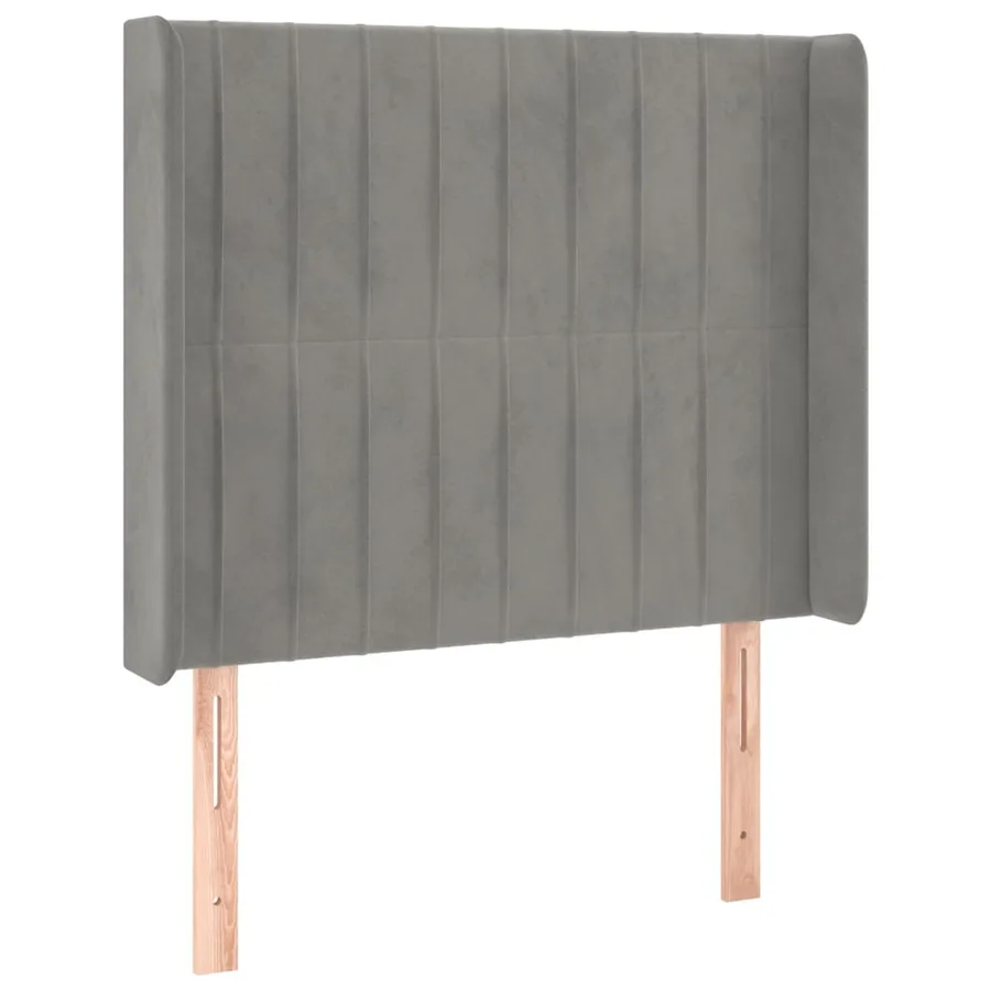Sommier à lattes de lit matelas LED Gris clair 90x190cm Velours - 7