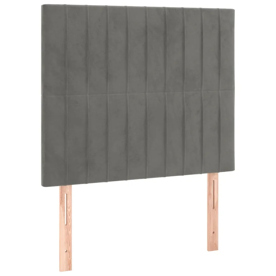 Tête de lit à LED Gris clair 90x5x118/128 cm Velours - 4