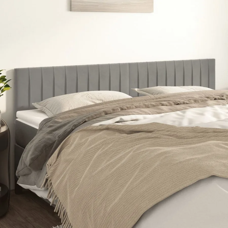 Têtes de lit Gris clair 180x5x78/88 cm Velours