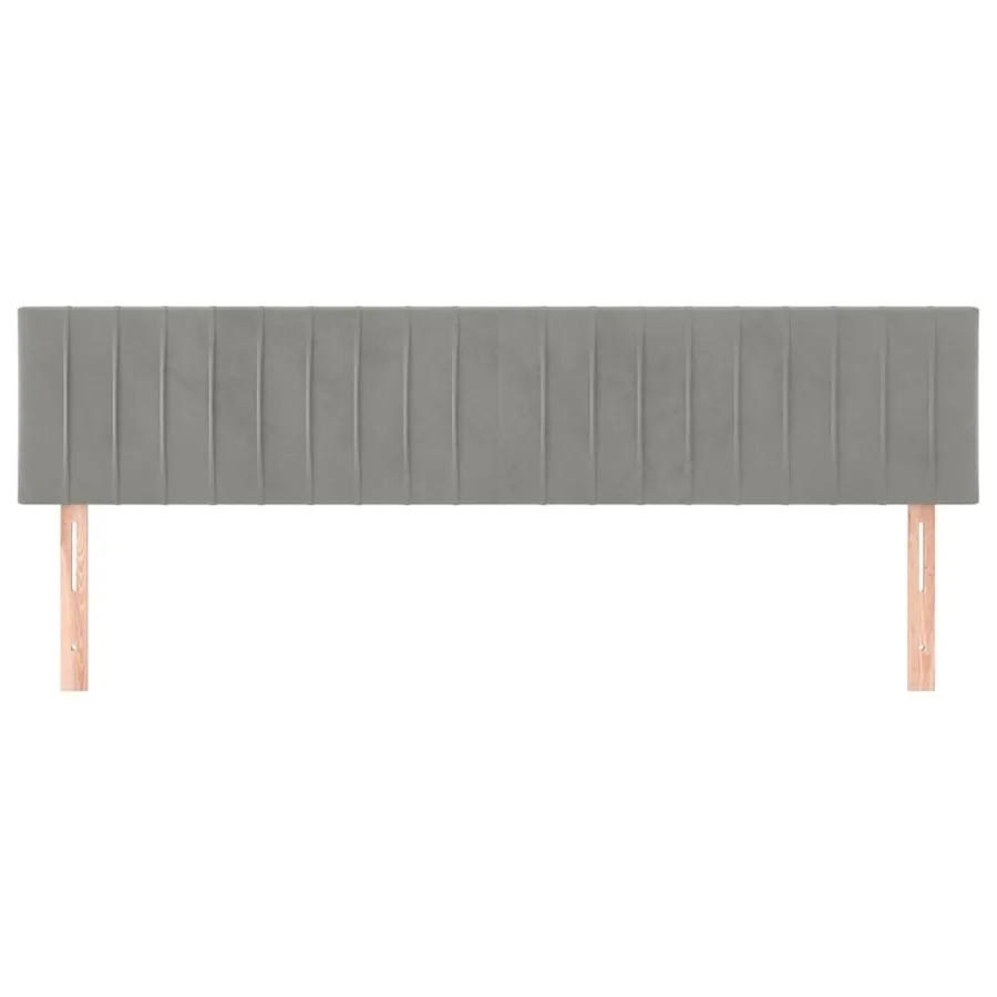 Têtes de lit Gris clair 180x5x78/88 cm Velours - 3