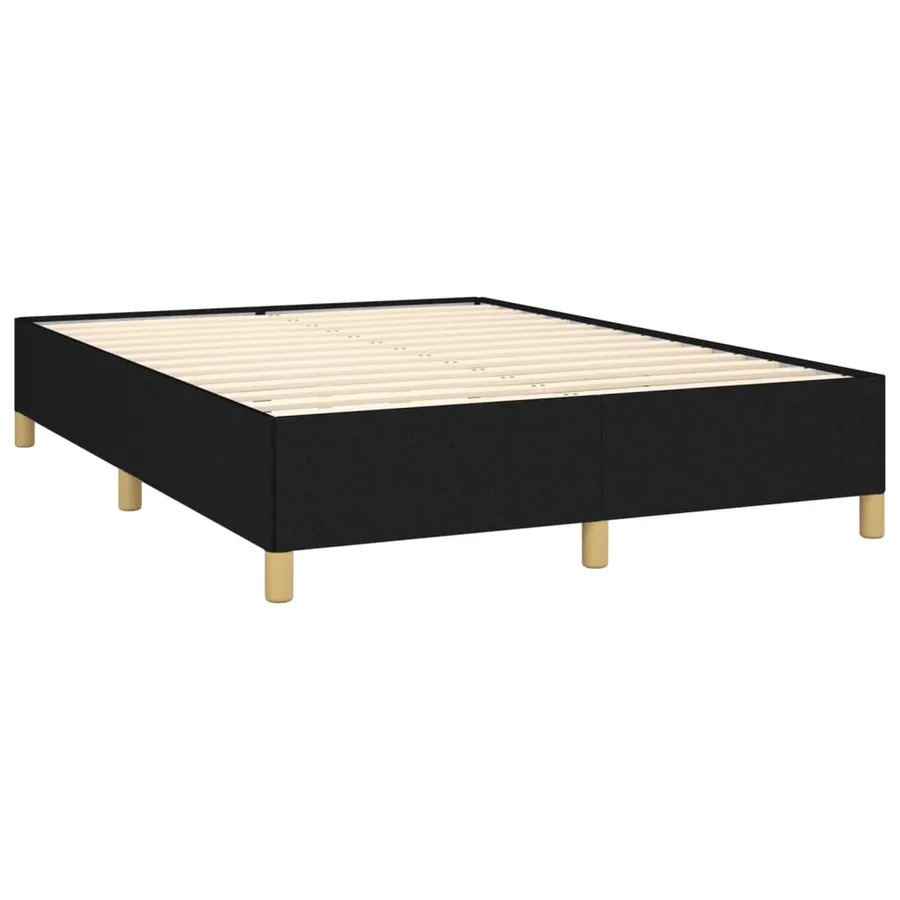 Sommier à lattes de lit avec matelas Noir 140x200 cm Tissu - 4