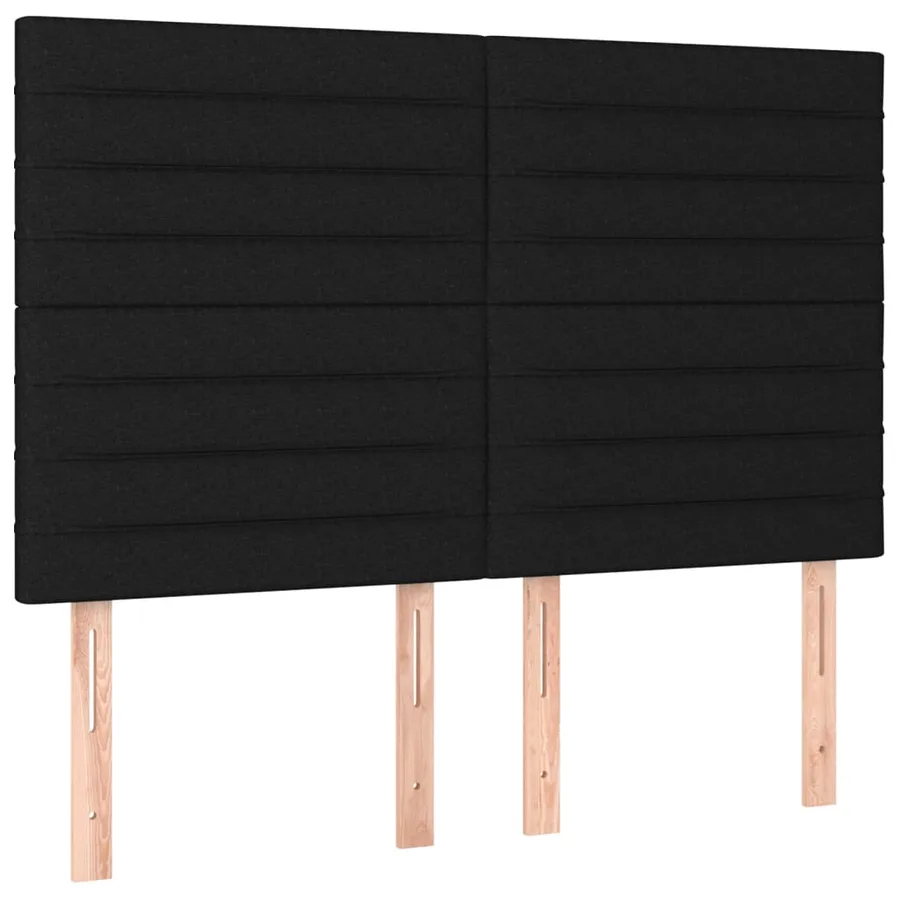 Sommier à lattes de lit avec matelas Noir 140x200 cm Tissu - 6