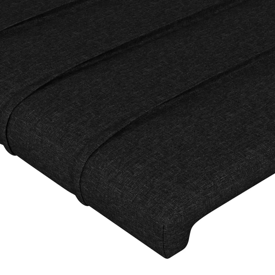 Cadre de lit sans matelas noir 140x190 cm tissu - 10