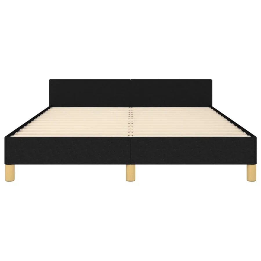 Cadre de lit sans matelas noir 140x190 cm tissu - 6