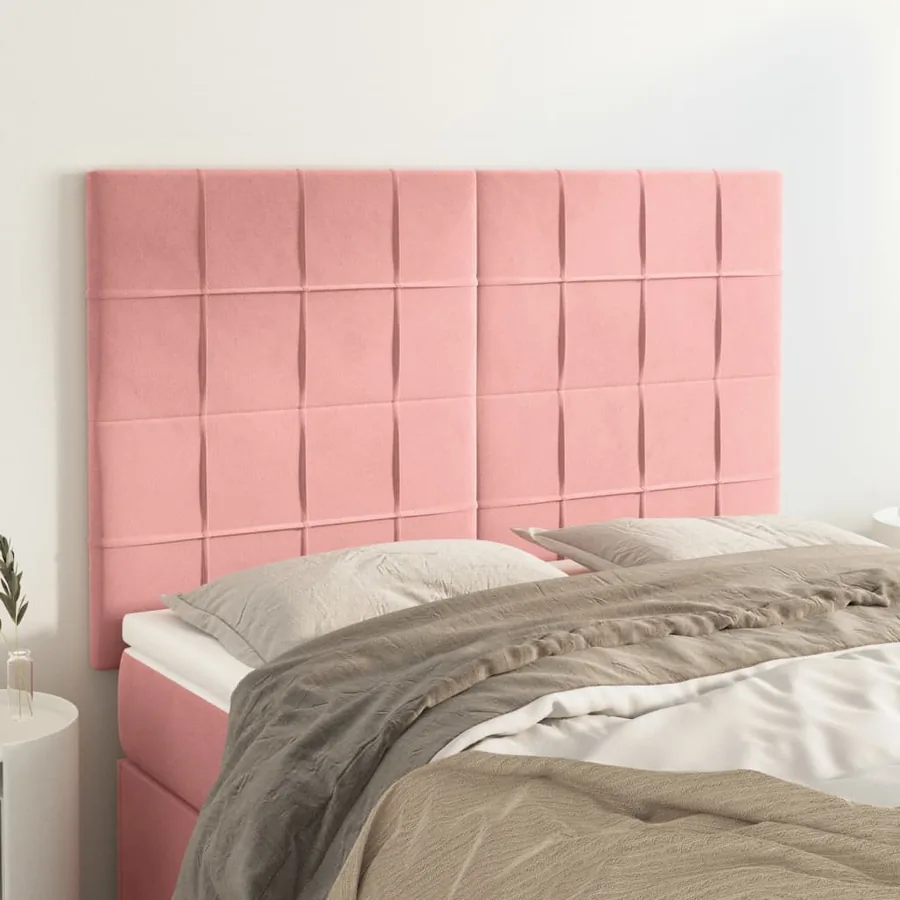 Tête de lit Rose 144x5x118/128 cm Velours