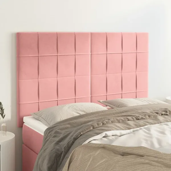 Tête de lit Rose 144x5x118/128 cm Velours