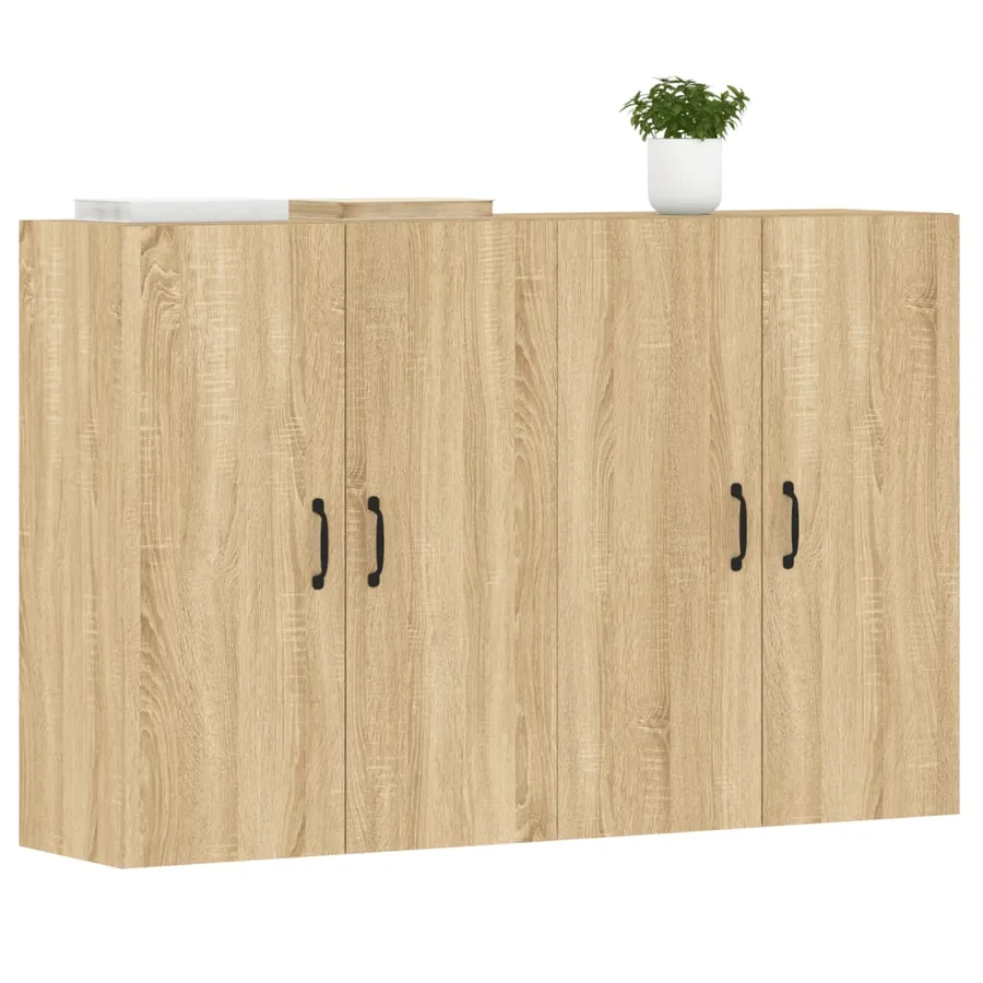 Armoires murales 2 pcs chêne sonoma bois d'ingénierie - 3