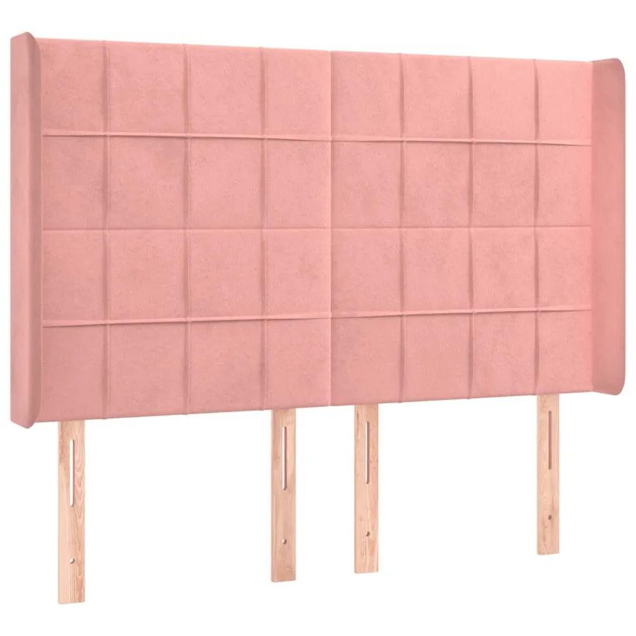 Sommier à lattes de lit matelas et LED Rose 140x200 cm Velours - 7