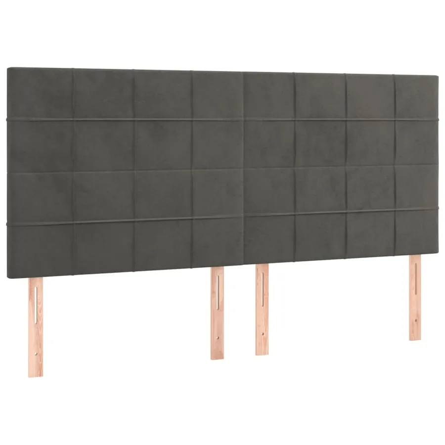 Sommier à lattes de lit matelas et LED Gris foncé 180x200 cm - 7