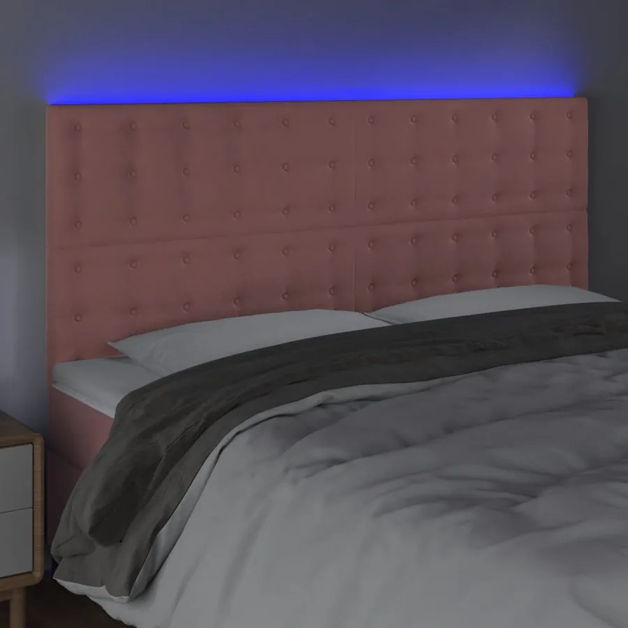 Tête de lit à LED Rose 160x5x118/128 cm Velours - 3