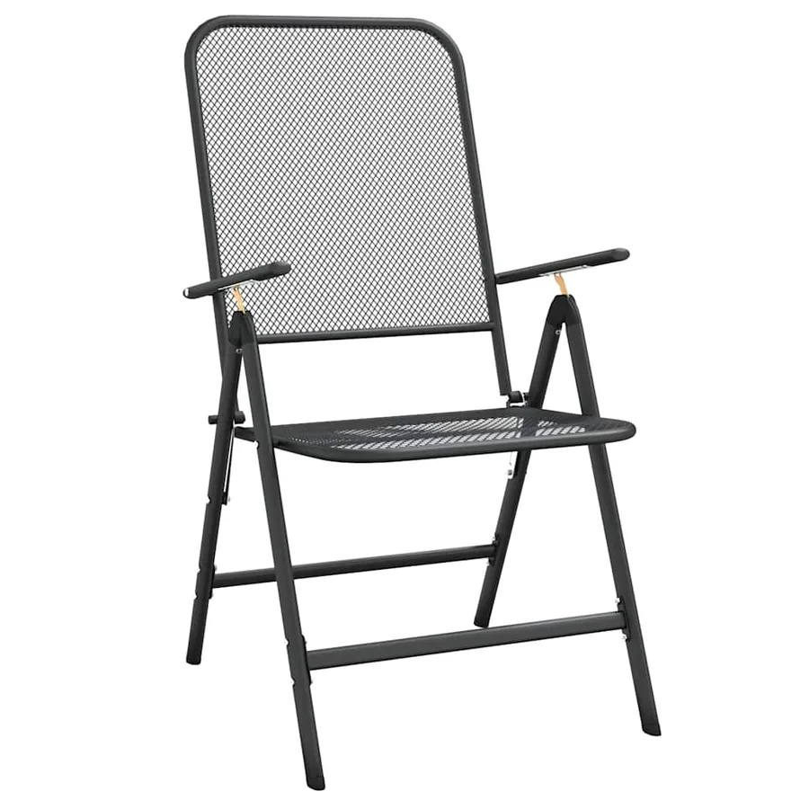 Ensemble à manger de jardin 5 pcs anthracite métal maille - 4