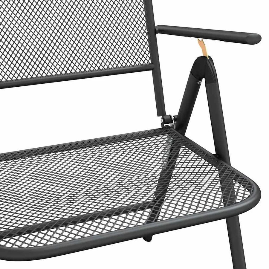 Ensemble à manger de jardin 5 pcs anthracite métal maille - 9
