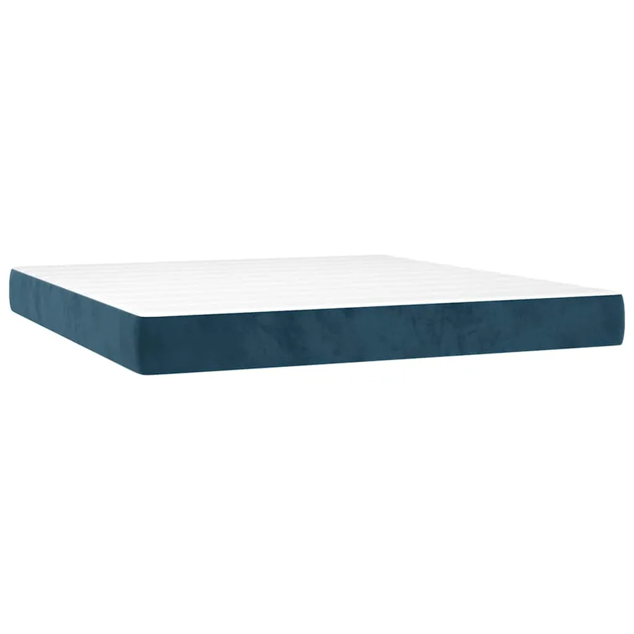 Sommier à lattes de lit avec matelas LED Bleu foncé 180x200 cm - 6