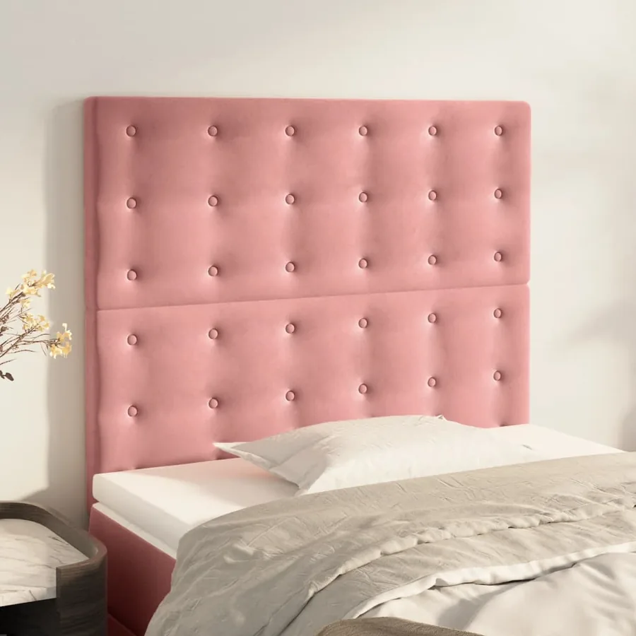 Tête de lit Rose 80x5x118/128 cm Velours