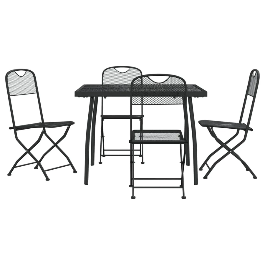 Ensemble à manger de jardin 5 pcs anthracite métal maille - 2