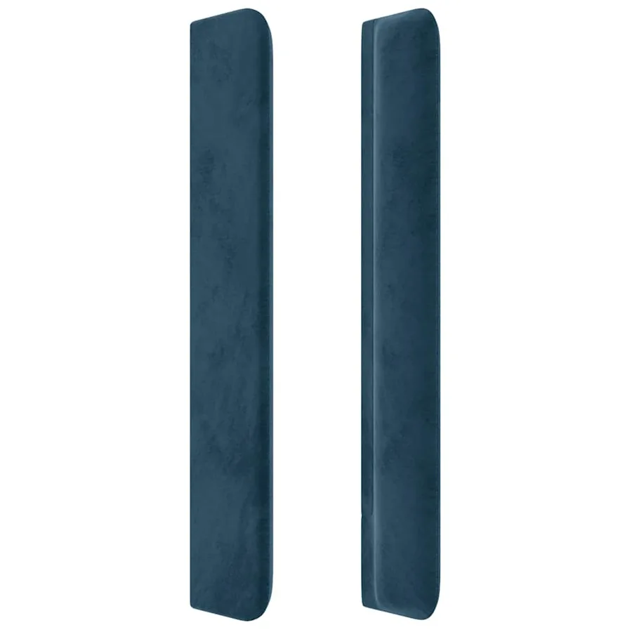 Tête de lit avec oreilles Bleu foncé 183x16x118/128 cm Velours - 4