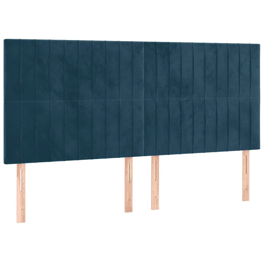 Sommier à lattes de lit matelas et LED Bleu foncé 180x200 cm - 7