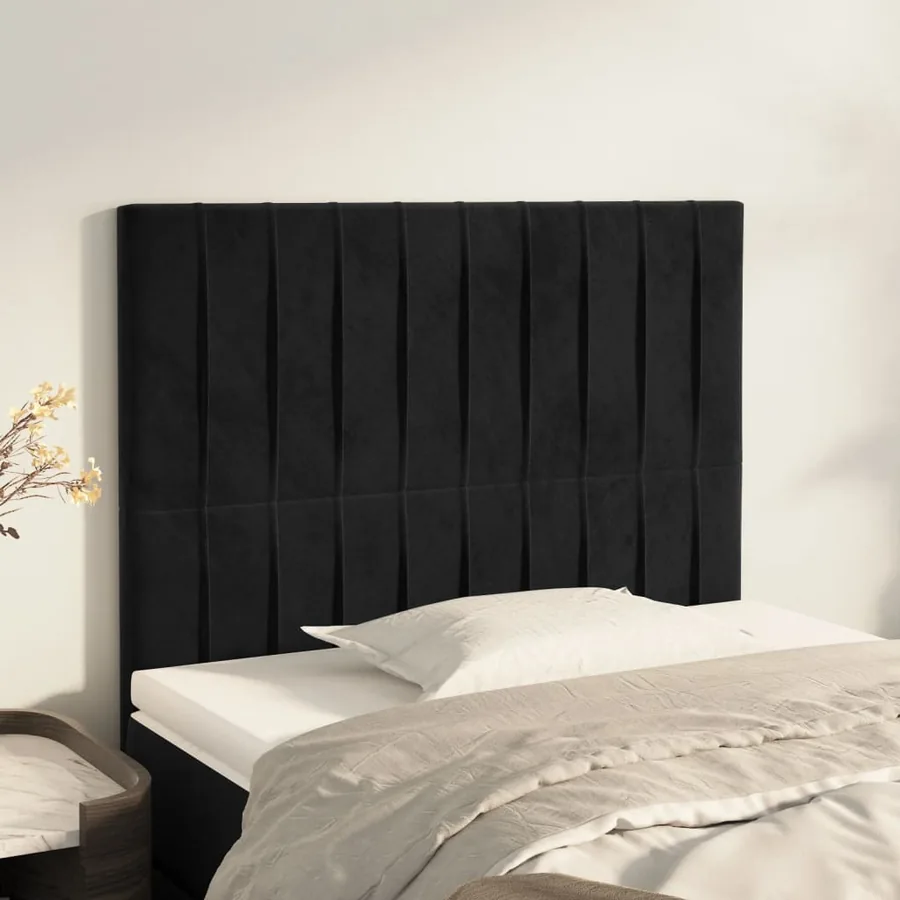 Tête de lit Noir 80x5x118/128 cm Velours