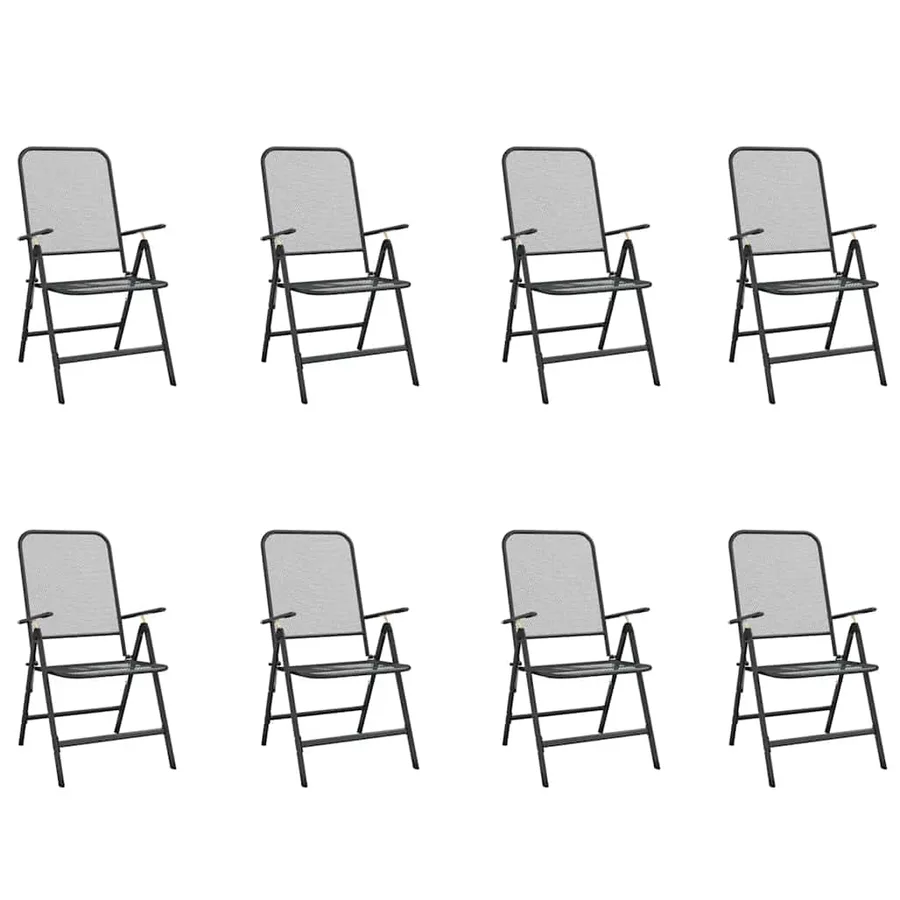 Ensemble à manger de jardin 9 pcs anthracite métal maille - 3