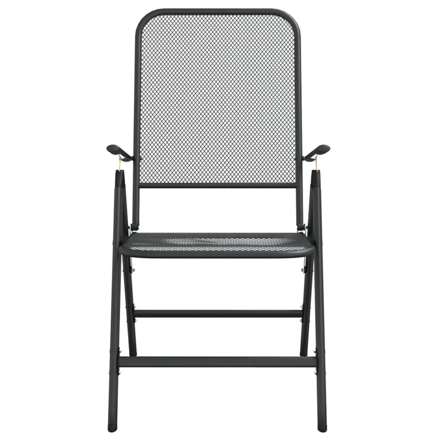Ensemble à manger de jardin 9 pcs anthracite métal maille - 5