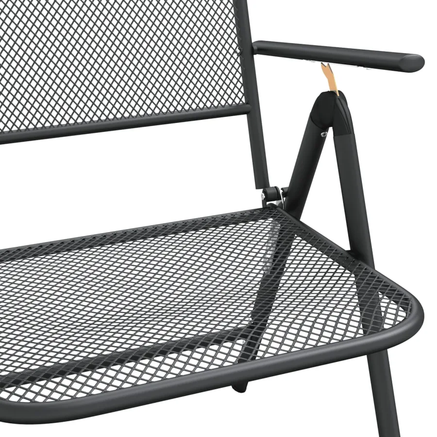 Ensemble à manger de jardin 9 pcs anthracite métal maille - 9